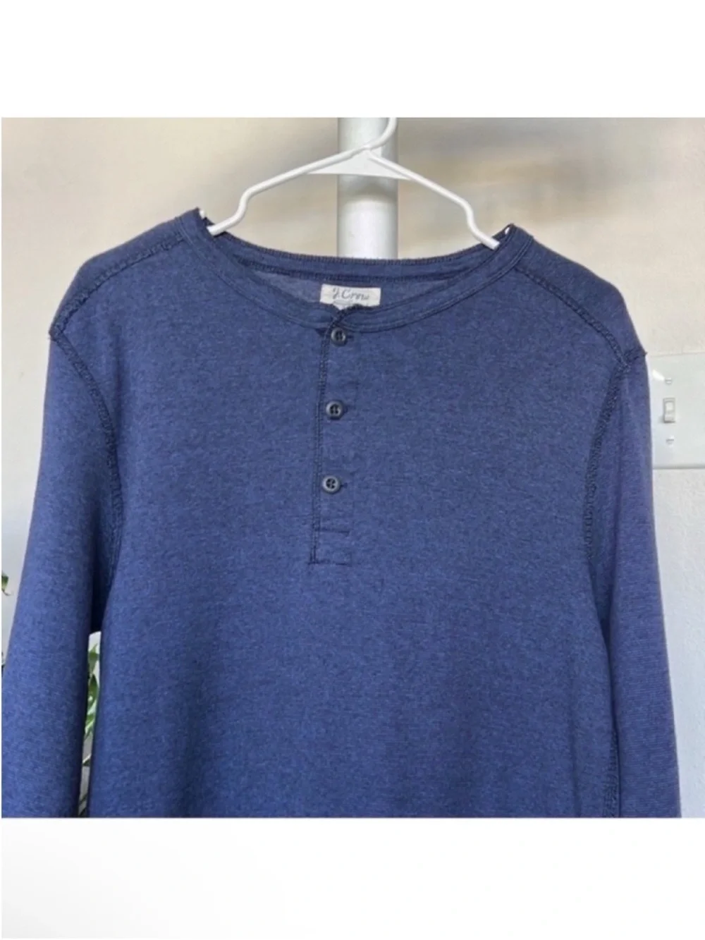 J. Crew Men’s Cotton Henley Shirt/Top Sz M Long Sleeves Soft Crew